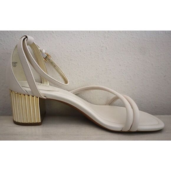 Michael Kors Women's Sz 8M Light Cream Leather Porter Strappy Mid Sandals - Picture 6 of 15